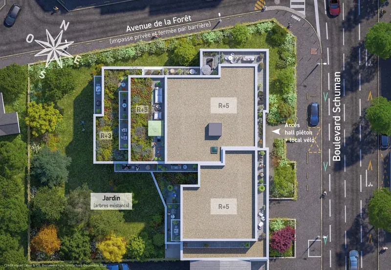 Plan masse de la résidence et de son jardin