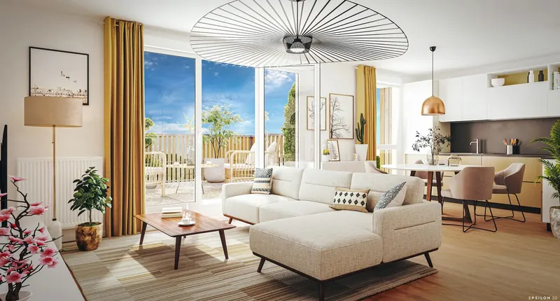 Séjour d'un appartement (illustration non contractuelle)