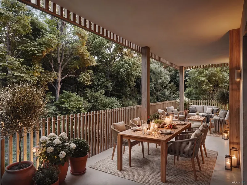 Une terrasse couverte d'un appartement de Nidelia