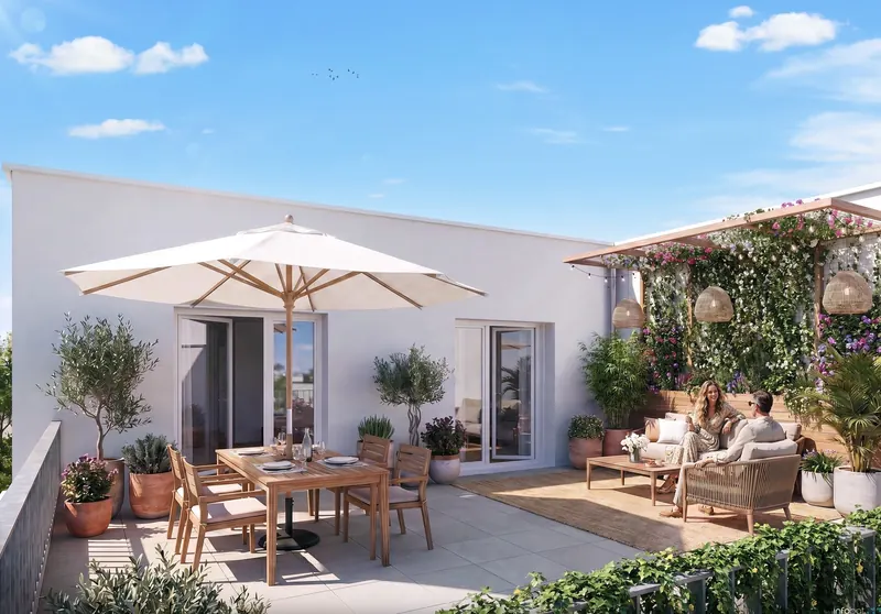 Une terrasse plein ciel en attique