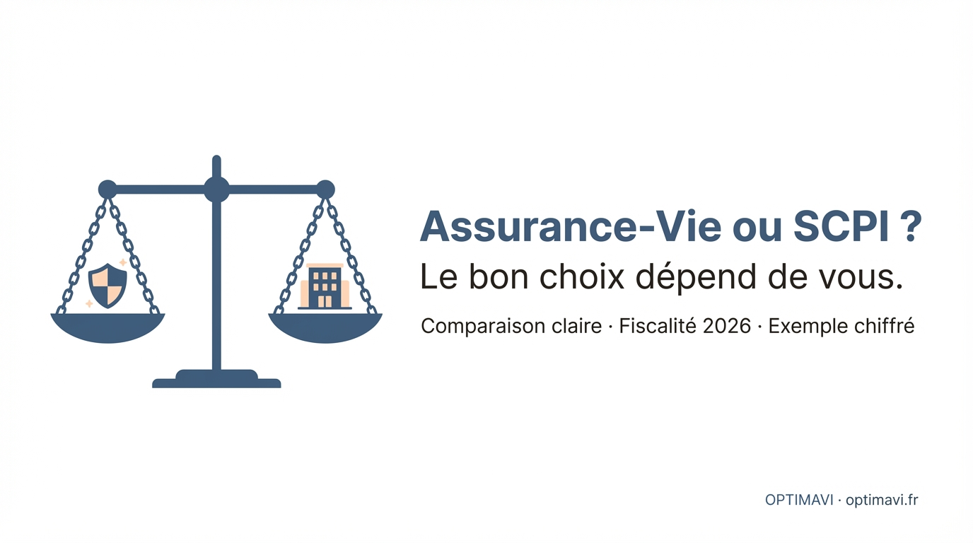 Sablier doré symbolisant le temps et l'investissement — assurance-vie ou SCPI selon l'horizon
