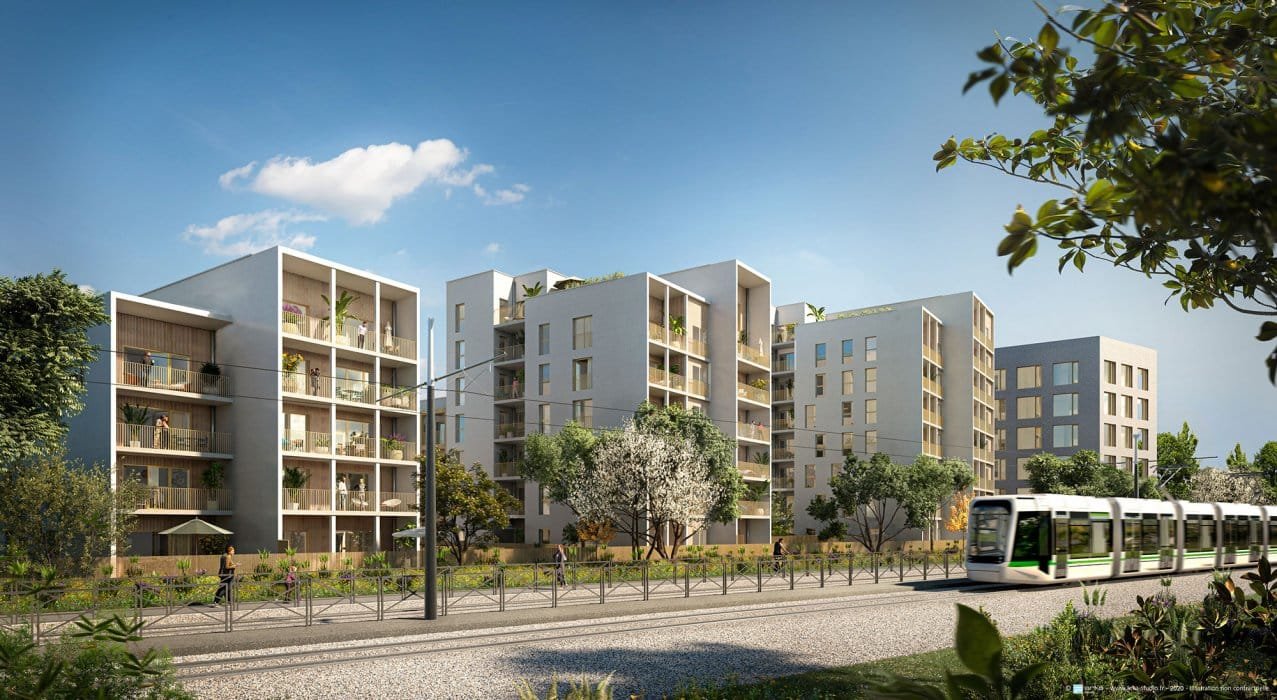 Résidence neuve Ecloz à Nantes : appartements neufs avec terrasses et espaces verts